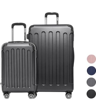 TRVLMORE TRVLMORE Kofferset - 2 Delig - 38L (handbagage) + 110L - Zwart