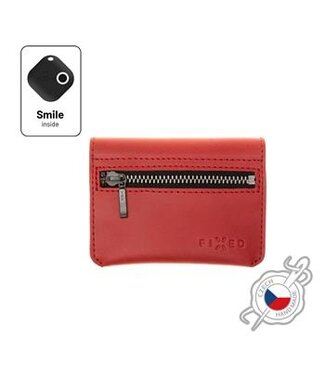 Fixed FIXED- Smile Tripple -met Smile PRO bluetooth tracker- portemonnee met ritssluiting - Wallet - rood