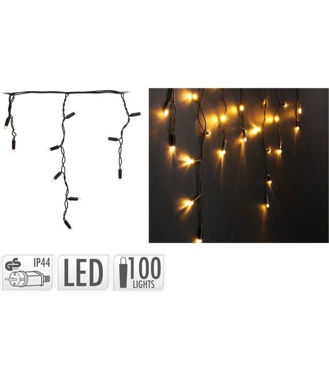 Kerstverlichting ijspegel 100 Led - Warm wit - 4 Meter INCL Start-adapter