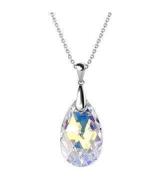 Yolora Yolora - Dames Ketting van Kalpa Camaka Kristal - Zilverkleurig - 18K Witgoud Verguld - In Exclusieve Geschenkverpakking