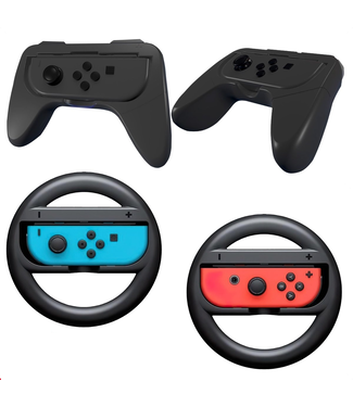 Wadu Accessoires geschikt voor Nintendo Switch Joy Con - Stuur en Controller houder - Zwart