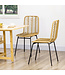 HOMdotCOM Set van 2 eetkamerstoelen in boho-stijl, accentstoel, PE-rotan, 44 cm x 58 cm x 85 cm, Natural+ zwart