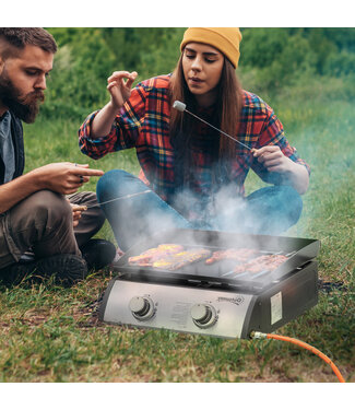 Sunny Sunny tafelgrill gasgrill BBQ met 2 branders, tafelgasgrill met slang