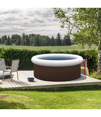 Sunny opblaasbaar zwembad, voor 5 personen, snel op te zetten, robuust materiaal, bruin, Ø300 x 76H cm