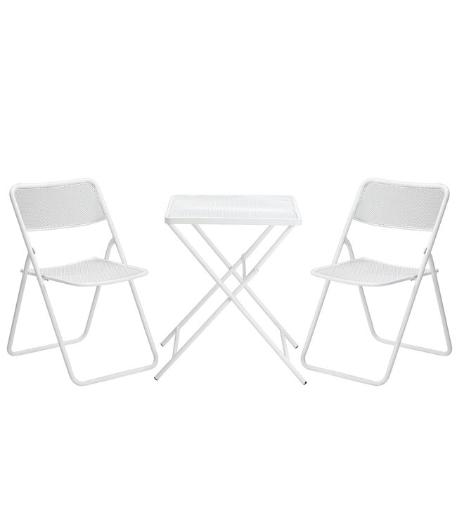 Sunny Sunny tuinset bistro set klaptafel klapstoelen 3-delig. staal wit