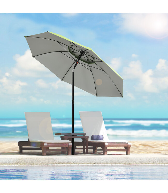 Sunny Groene strandparasol, parasol met ventilatieopeningen en beschermhoes, ? 1,85
