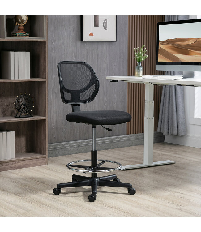 Vinsetto tekenstoel, ergonomische bureaustoel, in hoogte verstelbare bureaustoel