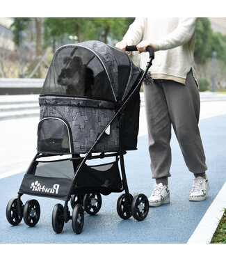 Paws Paws hondenbuggy, opvouwbare hondenwagen, hondenbuggy met kussen, kinderwagen voor katten