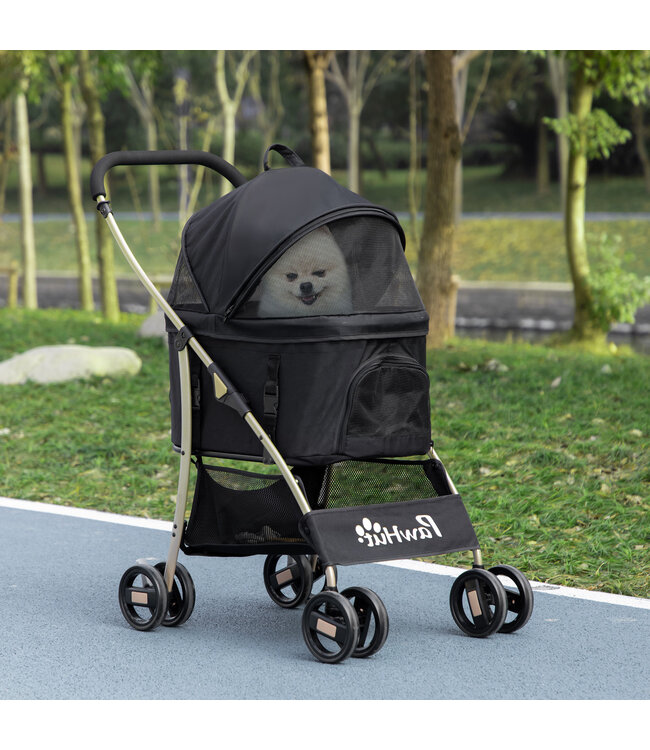 Paws Paws hondenbuggy, 2-in-1 hondenwagen, opvouwbare hondenbuggy, draagtas