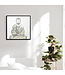 HOMdotCOM HOMdotCOM kunstdruk met een mediterende Boeddha, UV-print, reliëftechnologie, inclusief bevestigingsmateriaal, 83 cm x 2,5 cm x 83 cm