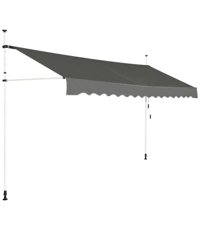 Coast Coast Zonnescherm - Uitschuifbaar - Waterdicht - 395cm Breed - Grijs