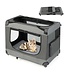 Coast Coast Cat Racing Cages Grote vouwbare kattenbox Transportdoos met schouderbandwielen 82,5 x 59 x 67 cm grijs