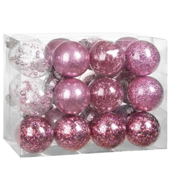 Casaria Kerstballen - Roze - 24-delig - 6cm