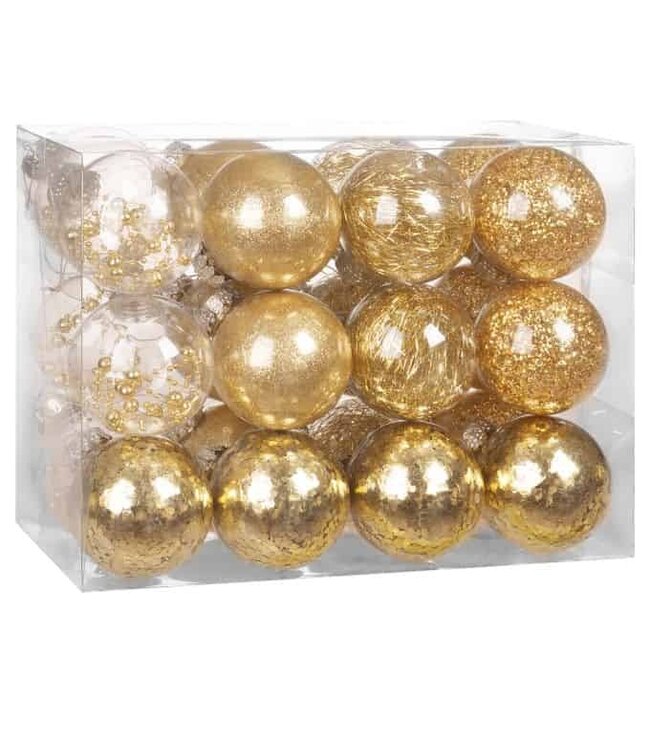 Casaria Kerstballen - Goud - 24-delig - 6cm