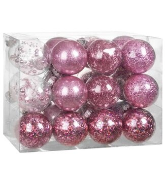 Casaria Casaria Kerstballen - Roze - 24-delig - 7cm