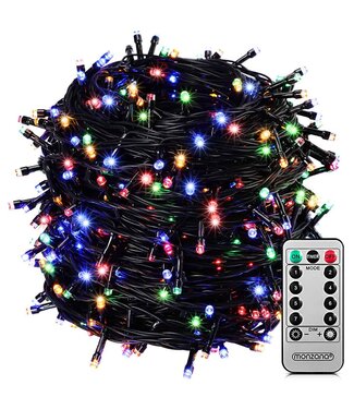 Monzana Monzana Lichtketting Kerst - Kleurrijk - 20m - Transparante kabel - Met Afstandsbediening
