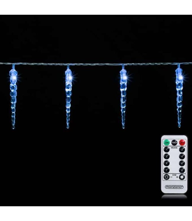 Monzana Regen Lichtketting - Kerstverlichting - Incl. Afstandsbediening - 80 LED's - 13m - Blauw