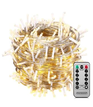 Monzana Monzana Lichtketting Kerst - Warm Wit - 40m - Met Afstandsbediening - Transparante kabel