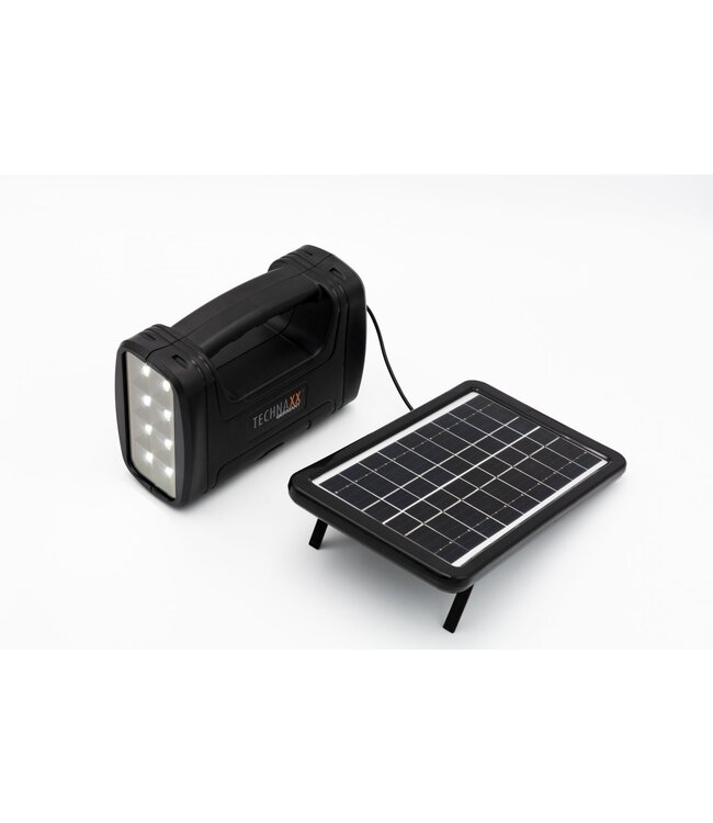 Technaxx Technaxx zonne-energie kit - oplaadbaar - 23 x 14 cm - 5m kabel - 3 led lampen - USB - zwart