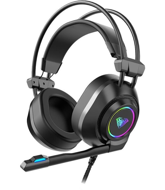AULA S600 RGB gaming headset met stereo microfoon voor PS4-laptops-Xbox One -Zwart