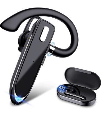 URGOODS Bluetooth Headset met Oplaadcase - In-Ear Koptelefoon - Draadloze Headset met Microfoon - Bluetooth 5.1 - Handsfree Bellen - IPX7 Waterdicht