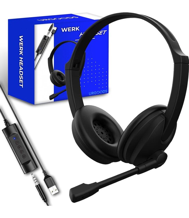 Headset met Microfoon voor Laptop en PC - Business Headset - Koptelefoon voor Video Bellen - USB