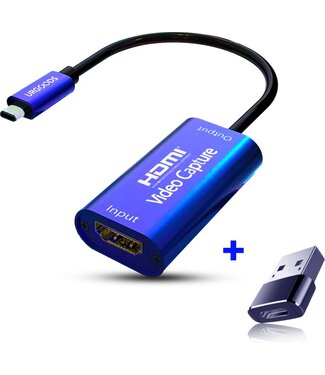 URGOODS HDMI Game Capture Card - Video Capture - HDMI naar USB C - 4k - 1080P HD - Streamen - Met USB Adapter