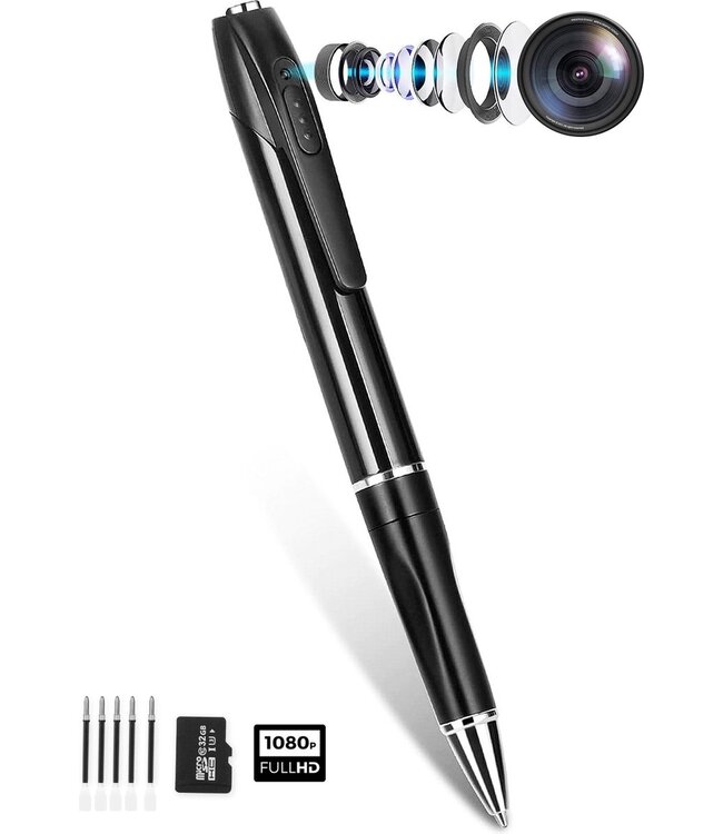 Spy Camera Pen - Verborgen Camera - Mini Camera - Beveiliging - Bewegingsdetectie - FULL HD 1080P - Met 32 GB SD Kaart