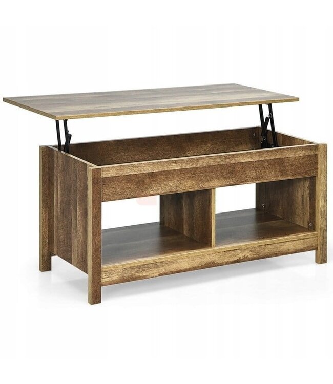 Coast Coast Salontafel - met hefblad -  109 x 47,5 x 50 - 63 cm - Tinten bruin