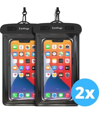 EarKings Waterdichte telefoonhoesjes - Drybag Set van 2 stuks - Onderwater Hoesje Telefoon voor Alle Telefoons - Waterdicht telefoonhoesje Earkings