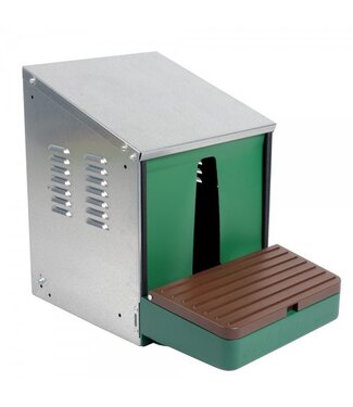 NestOMatic Feedomatic - Automatische legnest voor kippen - 48 x 31 x 42cm - Groen, bruin en zilver