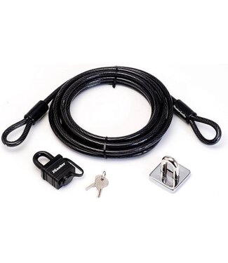 Master Lock Master Lock 8271EURDAT Stalen kabel hangslot en anker - 4,5m x 10mm