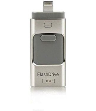 Parya Parya - 3-in-1 Flashdrive - 8 GB - voor iPhone Android en PC of Mac - Zilver