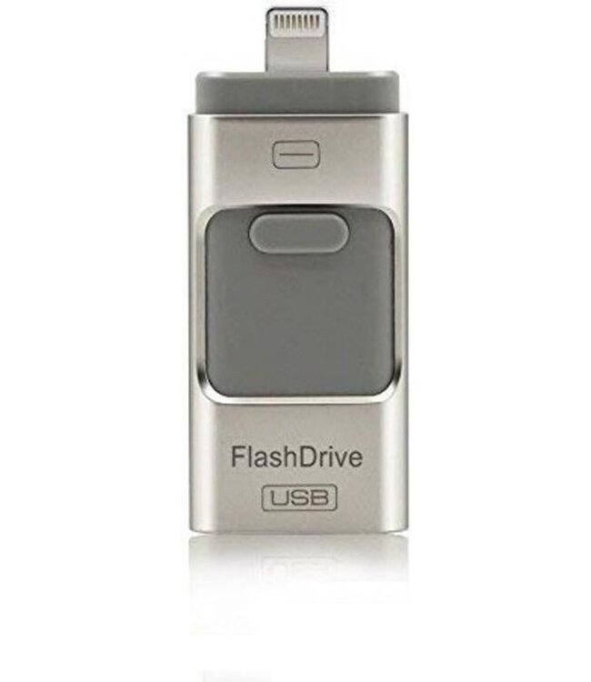Parya - 3-in-1 Flashdrive - 8 GB - voor iPhone Android en PC of Mac - Zilver