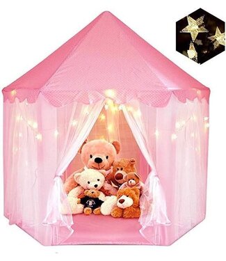 Fuegobird 55 "x 53" Princess Castle Game Tent-Girls ’Playroom-Kinderspeelkamer-Indoor en Outdoor Games-Pink-Wordt geleverd met led-verlichting