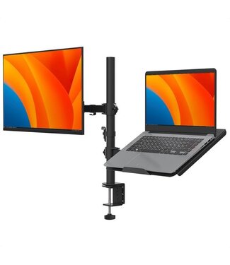 Auronic Auronic Monitor Arm - 2 Schermen - 13 tot 27 Inch - Verstelbaar - Staal - Zwart