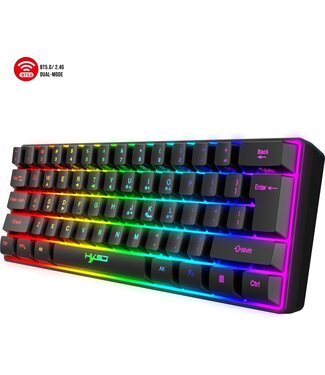 HxSJ HXSJ - Draadloze Gaming Toetsenbord met lichten - QWERTY Dubbele modus (Bluetooth / 2.4G)