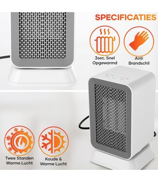 MATTI MATTI® - Ventilatorkachel - Elektrische Kachel - Keramische Kachel - 1000W Oscillatie & Timerfunctie