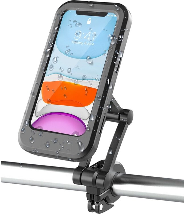 MW MW® Telefoonhouder Fiets Waterdicht - Telefoonhouder Scooter - GSM Houder Fiets - 4 tot 6'' Telefoons - Fietshouder