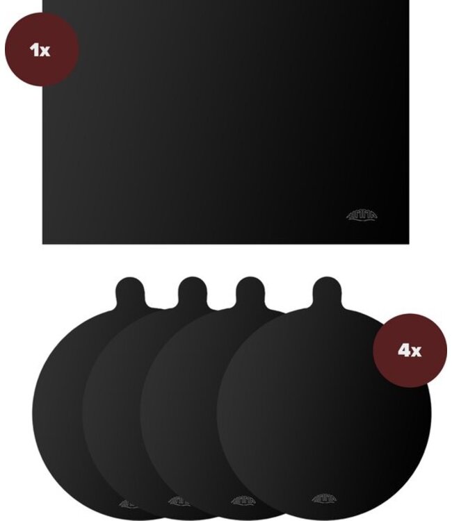 Nimma® Inductie Beschermer - Set van 5 - Inductiemat Rond en Vierkant - Tot 240 graden - Ø22cm - Siliconen