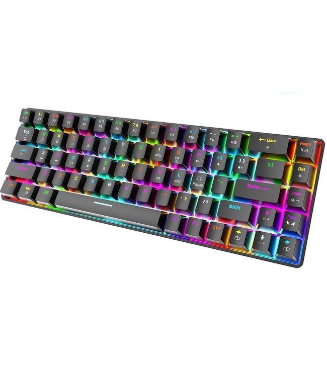 ZIYOU LANG T8 RGB Mechanisch 68Keys gaming toetsenbord - Windows/Mac game toetsenbord - Brown Switch - QWERTY - Mechanical Keyboard - Zwart
