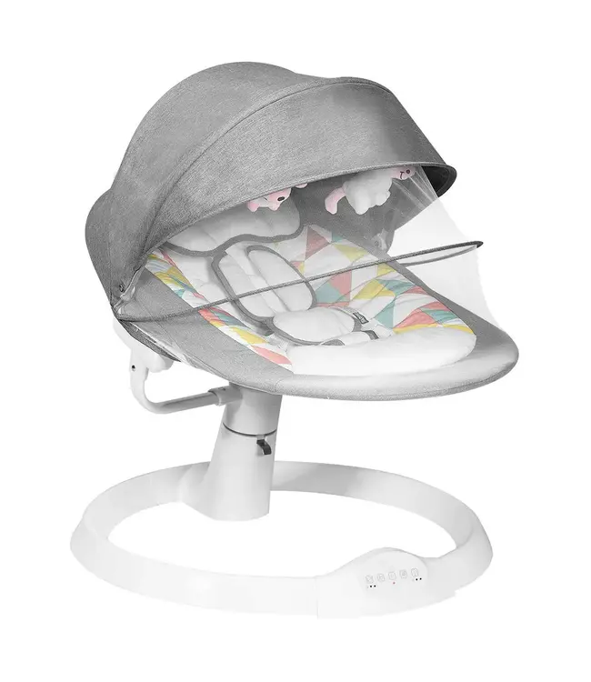 Coast Wipstoeltje - Elektrische Babyschommelstoel - Babyschommel met 5 Schommelposities - Grijs