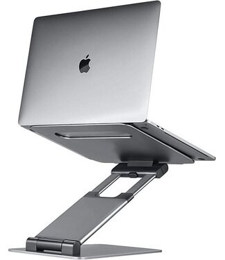 Lurk LURK® Laptop Standaard Ergonomisch - Aluminium Laptop Verhoger - Staand werken - Verstelbaar en Opvouwbaar - Silver