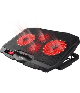 Lurk LURK® Laptop cooler standaard - Laptop verhoger / koeler - 4 Ventilatoren - coolpad - Tot 17 Inch - Ergonomische verstelbaar