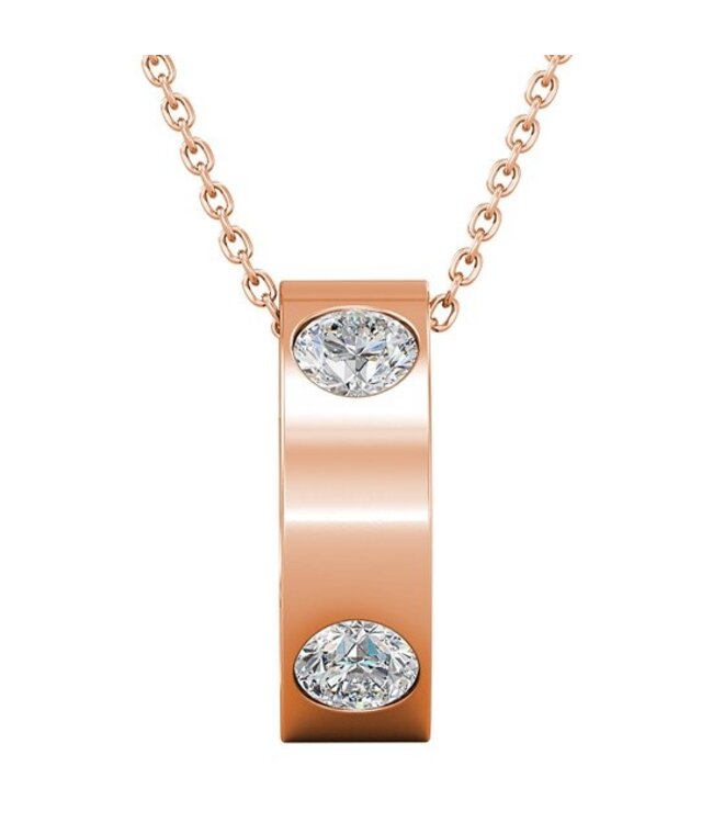 Yolora Elegance Dames Ketting met Hanger - Kalpa Camaka Kristal - Rosé kleurig - 18K Roségoud Verguld - Vrouwen Collier Rose Gold - Halsketting - Sieraden - Luxe Giftbox - Geschenkdoos - Cadeau doos - Geschenkverpakking - Mooie Cadeauverpakking