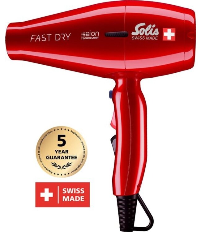 Solis Fast Dry 381 Föhn - Haardroger Professional - Rood