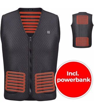 Saaf Verwarmde Bodywarmer - Elektrisch Verwarmd - USB Oplaadbaar - 3 Standen - Maat M - Dames / Heren