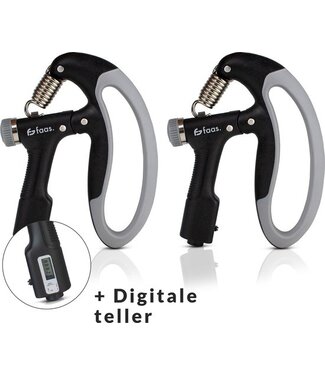 Saaf Verstelbare Handtrainer - Set van 2 - 10 tot 100 KG - Digitale Teller - Handknijper Fitness - Onderarm Grip Trainer - Zwart
