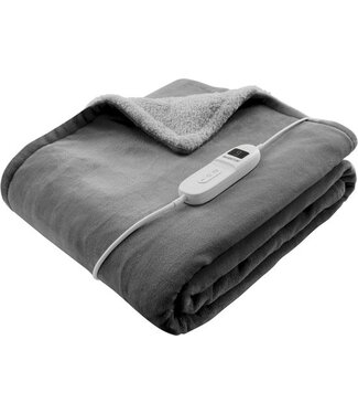 Inventum Inventum HB180G - Elektrische omslagdeken - Warmtedeken - 1 persoons - 180x130 cm - Fleece - Grijs