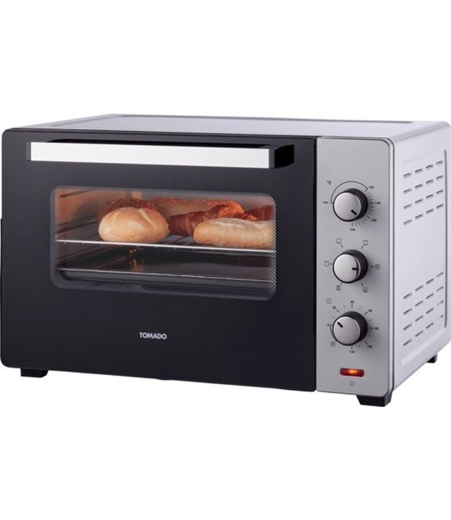 Tomado TEO4500S - Vrijstaande oven - 45 Liter - 2000 Watt - Hetelucht - 3 insteekniveau's - Zilver